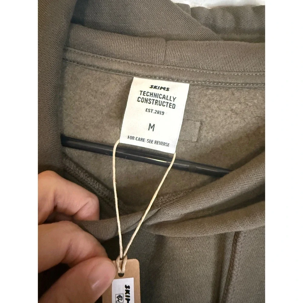 Skims Fleece Lounge Hoodie Driftwood Size M NWT Men's